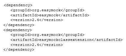 EasyMock Maven dependencies 1.JPG